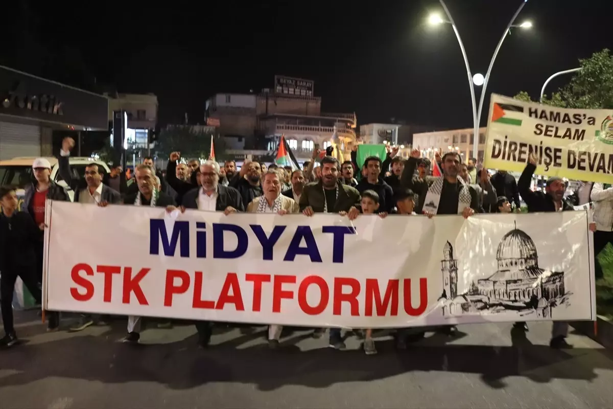 Mardin\'de İsrail\'in Gazze saldırıları protesto edildi