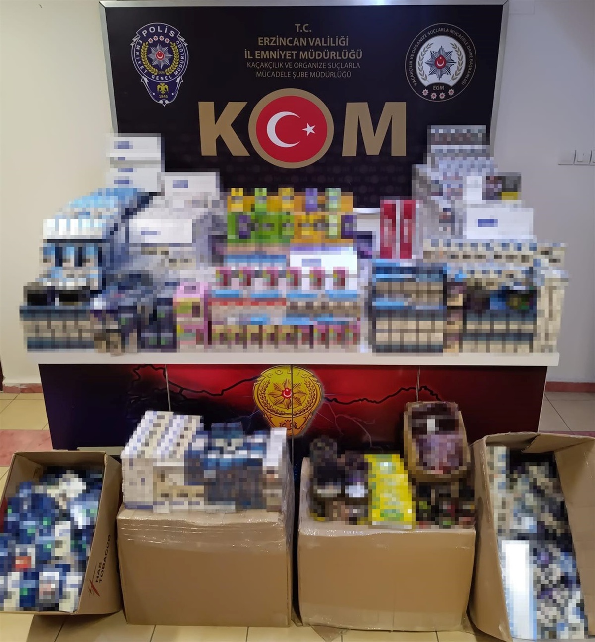 Erzincan\'da 4 Bin 884 Adet Kaçak Sigara Ele Geçirildi, 2 Kişi Yakalandı