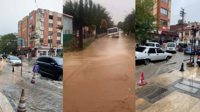 Milas'ta şiddetli yağış hayatı felç etti: Araçlar güçlükle ilerledi Altyapı çöktü, vatandaşlar isyan etti