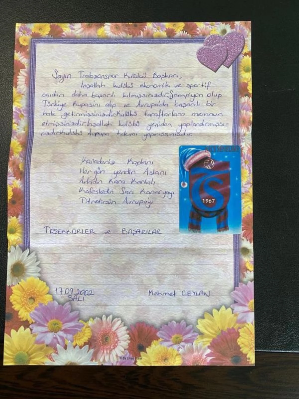 Trabzonspor\'a 21 yıl sonra gelen mektup