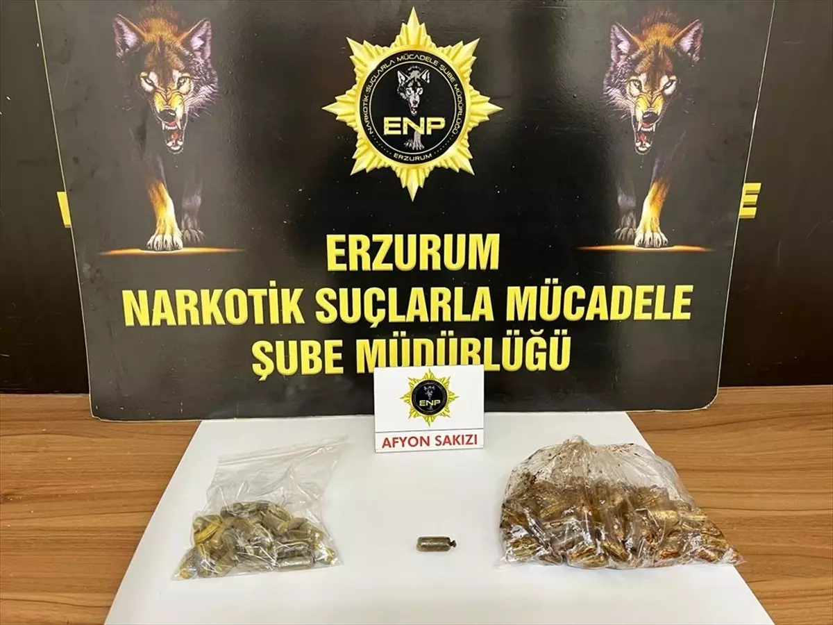 Erzurum\'da 1 Kilo 134 Gram Afyon Sakızı Ele Geçirildi, Şüpheli Tutuklandı