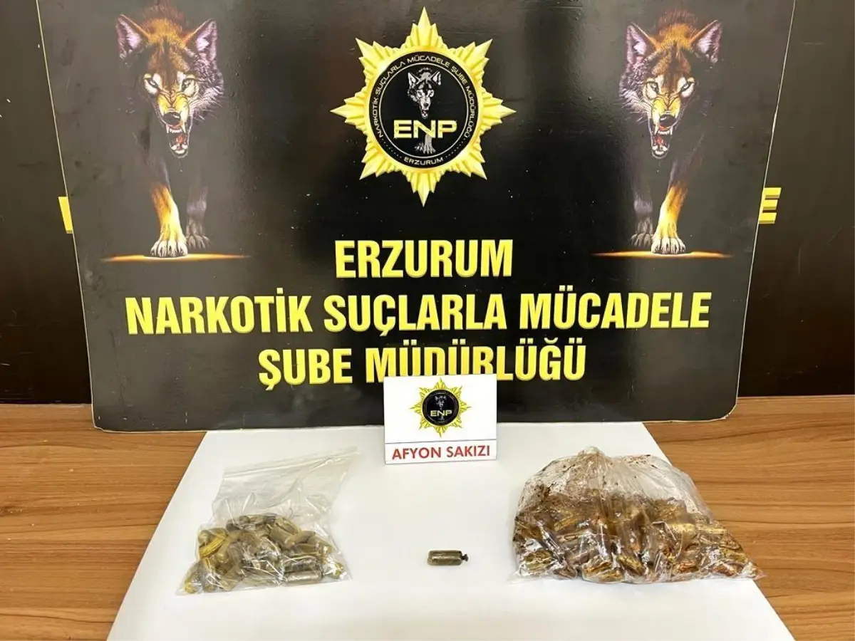 Erzurum\'da Narkotik Operasyonunda 1 kg 134 gram Afyon Sakızı Ele Geçirildi