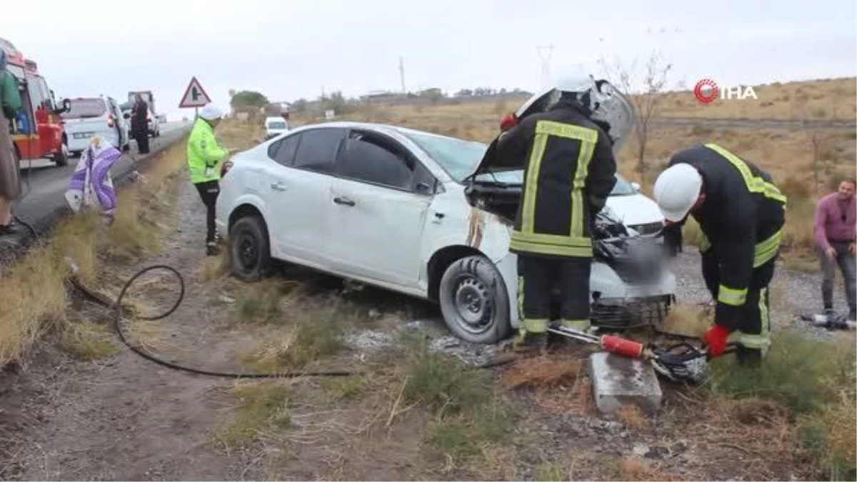 Kontrolden çıkan otomobil refüje çarpıp takla attı: 5 yaralı