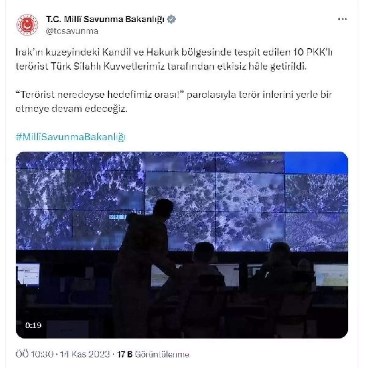 MSB: Kandil ve Hakurk\'ta 10 PKK\'lı terörist etkisiz hale getirildi