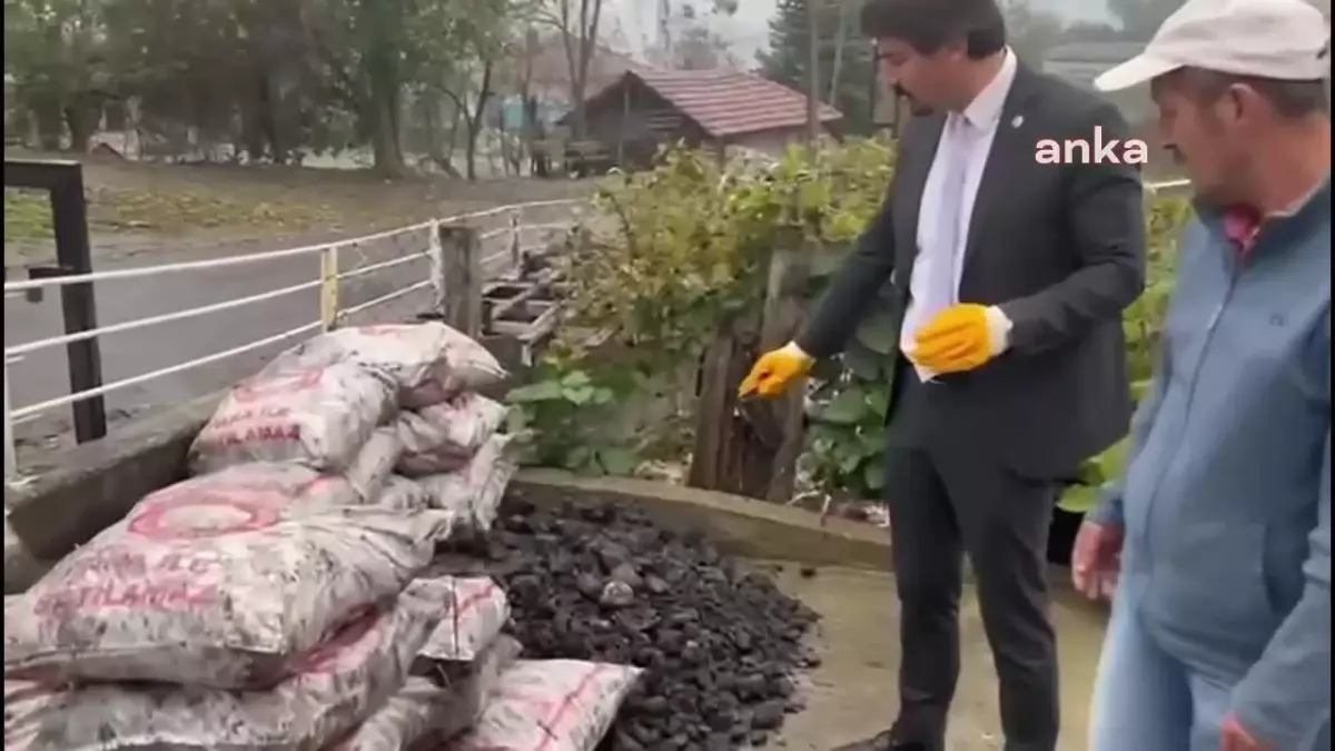 CHP Milletvekili Eylem Ertuğrul, ihtiyaç sahibi ailelere dağıtılan kömür çuvallarından şikayetçi