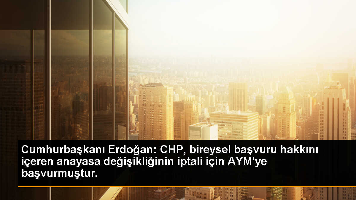 Cumhurbaşkanı Erdoğan: CHP, bireysel başvuru hakkını içeren anayasa değişikliğinin iptali için AYM\'ye başvurmuştur.