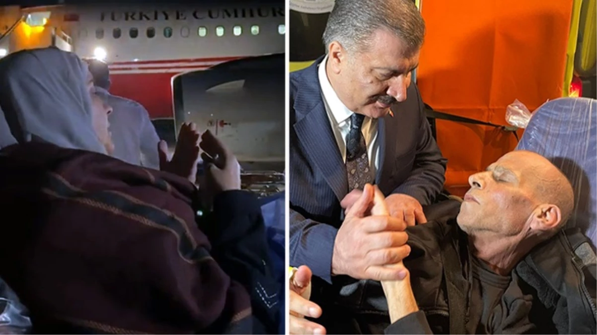 Gazzeli hasta uçağa binmeden önce ellerini açıp böyle dua etti