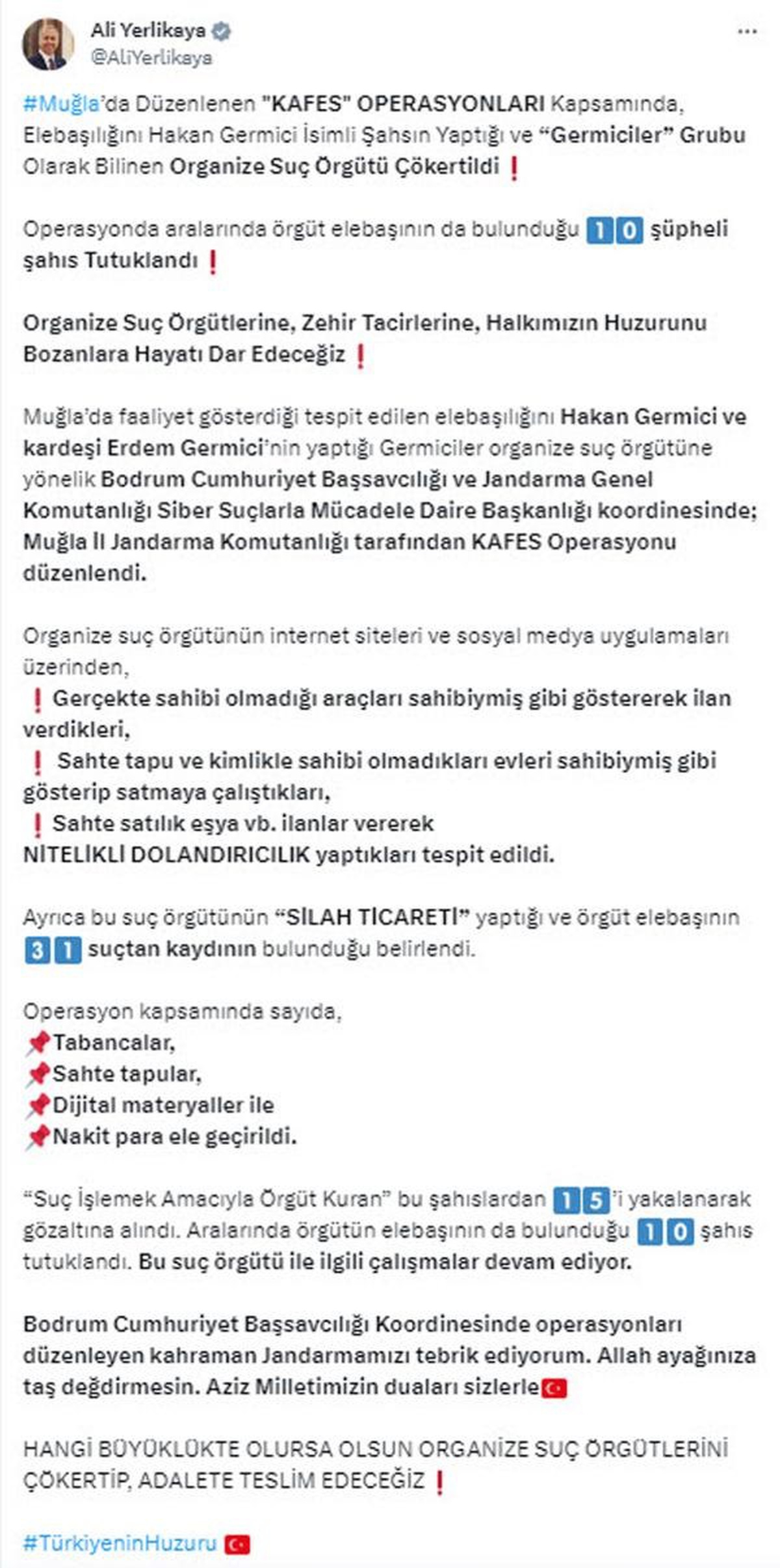 Muğla\'da Suç Örgütüne Operasyon: 15 Şüpheli Gözaltına Alındı