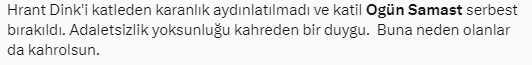 Ogün Samast'ın şartlı tahliyesine tepkiler çığ gibi büyüyor