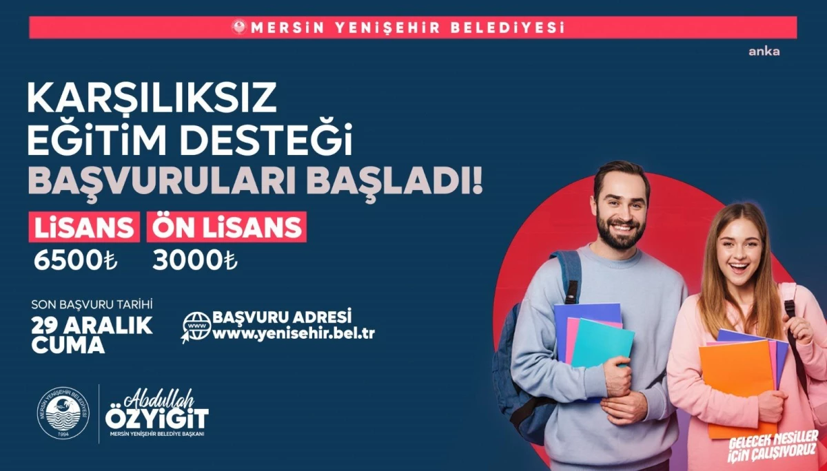 Yenişehir Belediyesi Üniversite Öğrencilerine Eğitim Yardımı Başvurularını Başlattı
