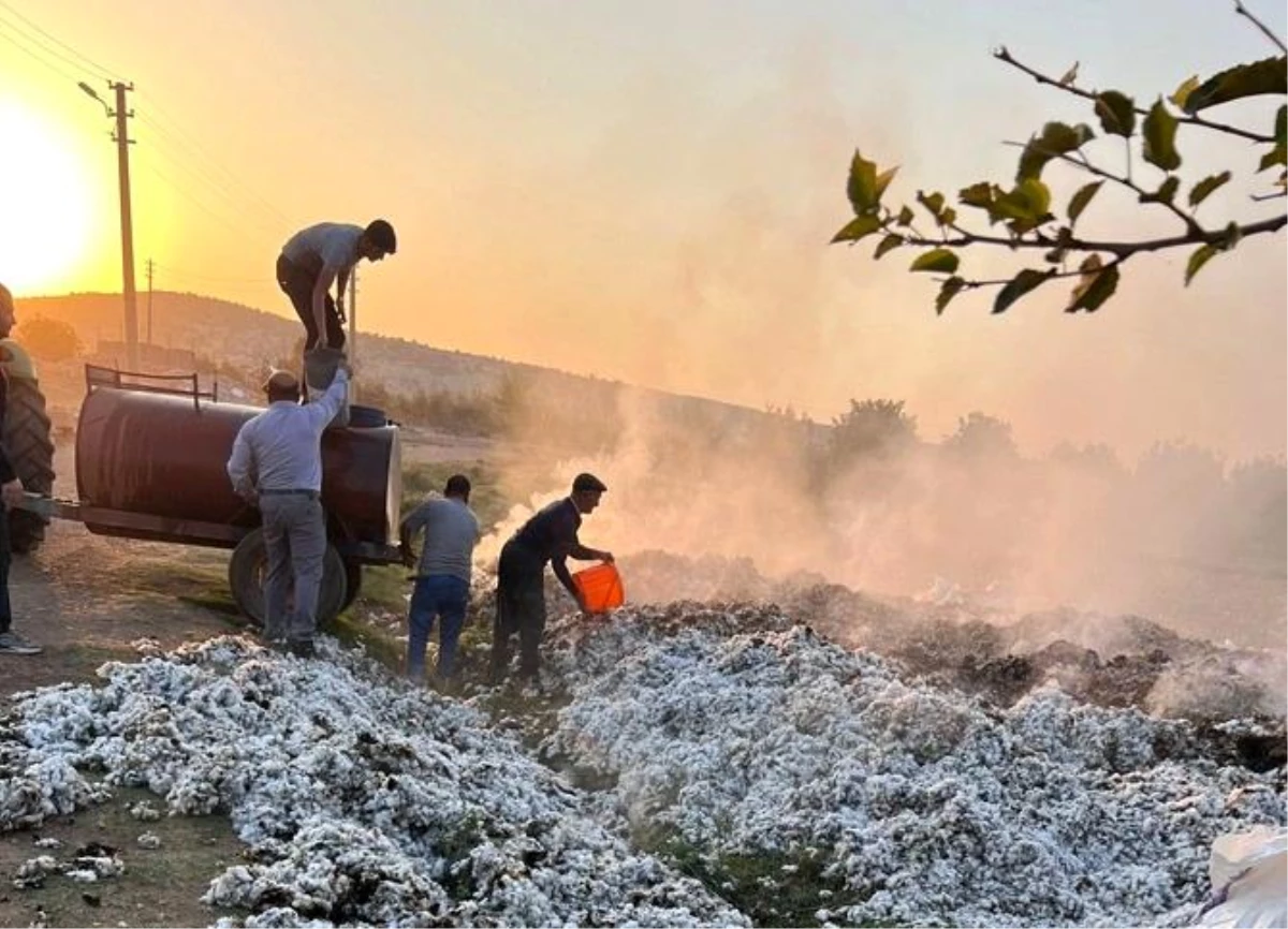 Adıyaman\'da 6,5 Ton Pamuk Yanarak Küle Döndü