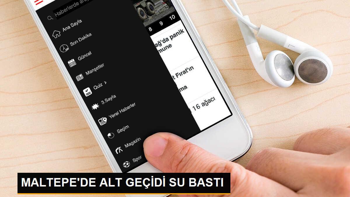 Maltepe\'de Sağanak Yağmur Sonrası Alt Geçit Su Bastı