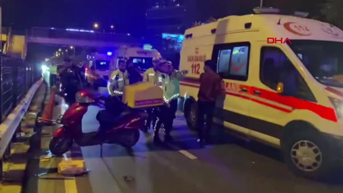 Kadıköy\'de otomobil takla attı, motosiklet sürücüsü ağır yaralandı
