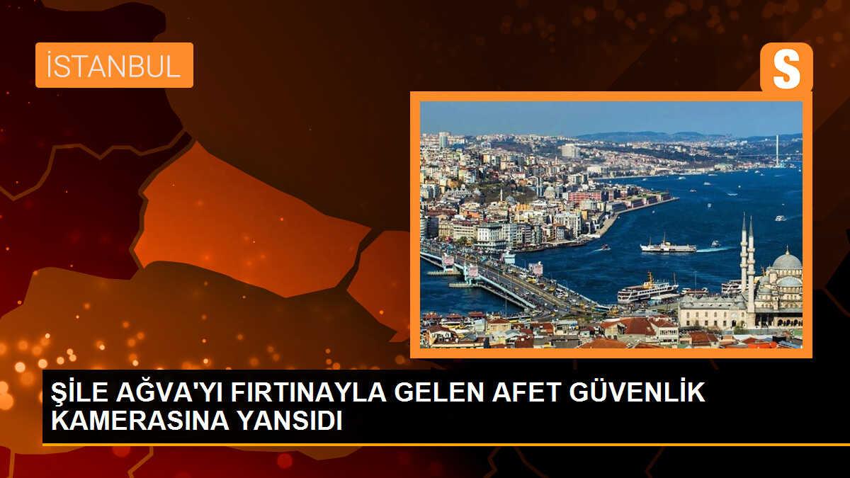 Şile Ağva\'da Fırtınanın İlk Anları Güvenlik Kamerasında