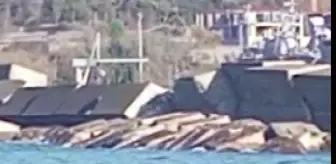 Zonguldak'ta batan geminin bir bölümü bulundu