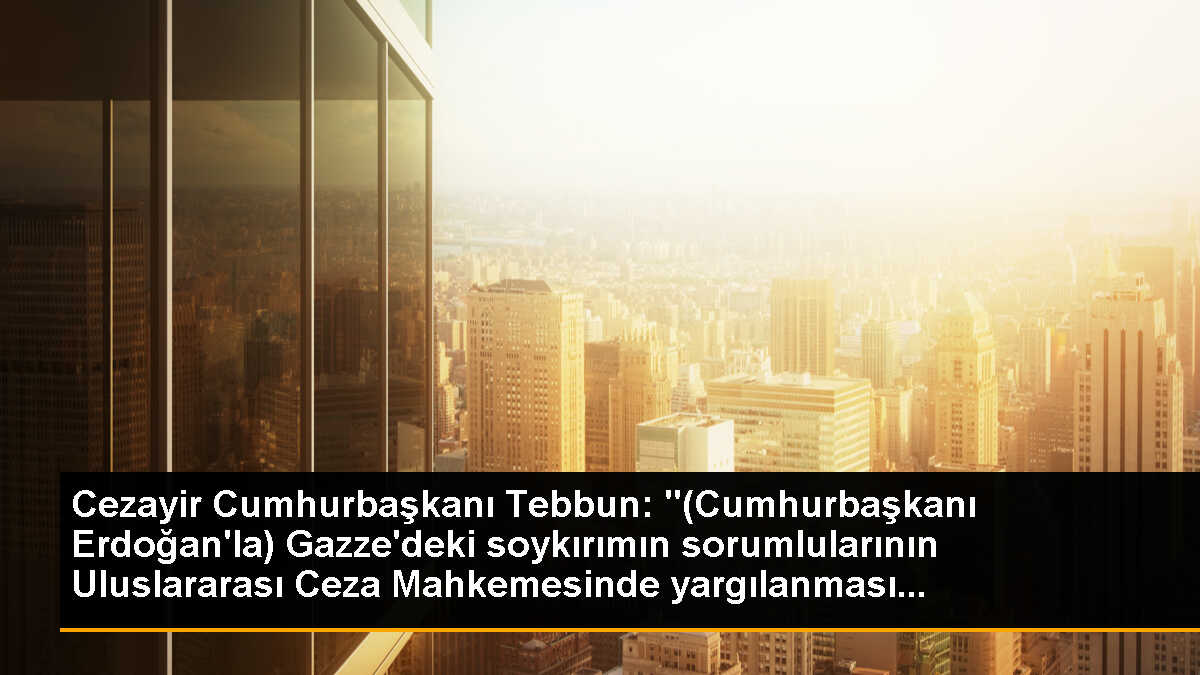 Cezayir Cumhurbaşkanı Tebbun: "(Cumhurbaşkanı Erdoğan\'la) Gazze\'deki soykırımın sorumlularının Uluslararası Ceza Mahkemesinde yargılanması...
