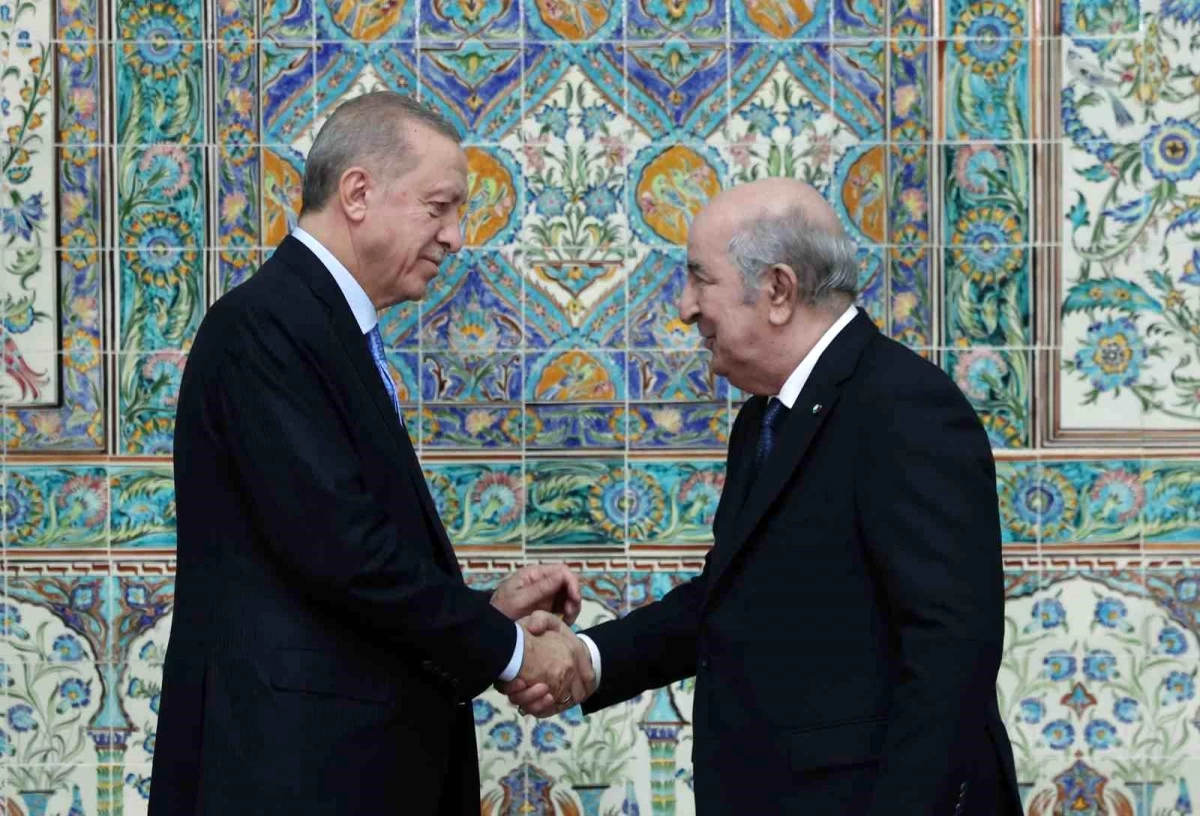 Erdoğan, Cezayir Cumhurbaşkanlığı Sarayı\'nda resmi törenle karşılandı