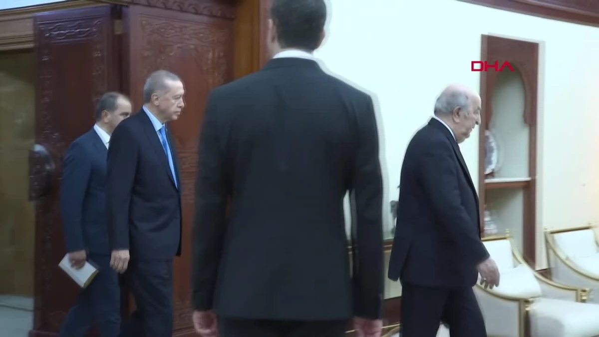 Erdoğan, Cezayir Cumhurbaşkanı Tebbun ile bir araya geldi