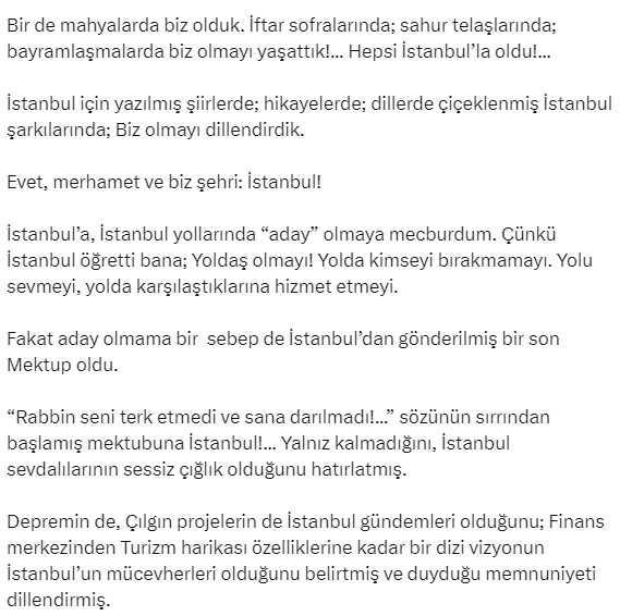 Eski AK Parti Milletvekili Metin Külünk, İstanbul Büyükşehir Belediye Başkanlığı için aday adayı oldu