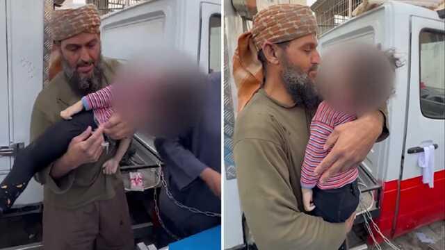 Filistinli dedenin İsrail'in saldırılarında hayatını kaybeden torununa vedası yürekleri burktu