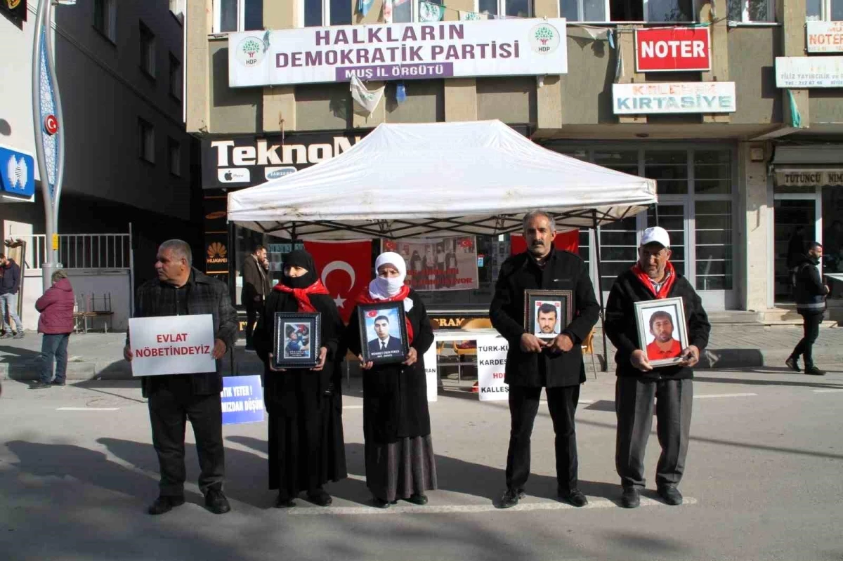 Muş\'ta HDP\'yi sorumlu tutan ailelerin evlat nöbeti sürüyor