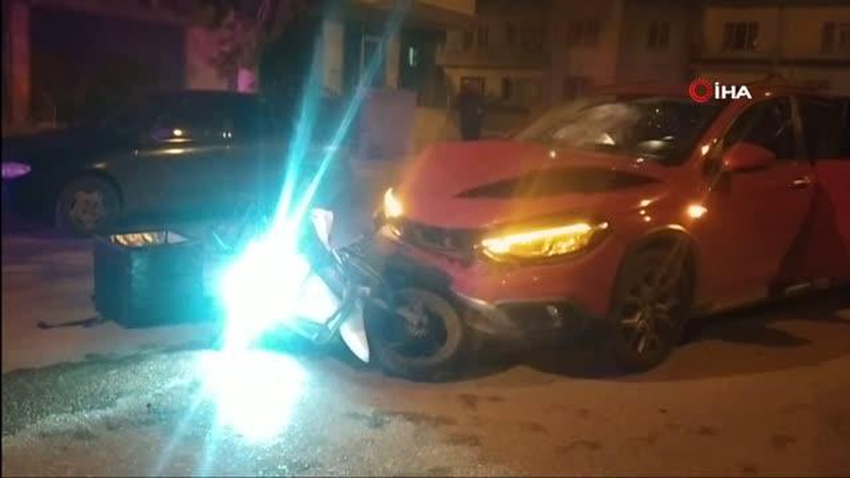 Otomobil ile motosiklet çarpıştı: 1 yaralı