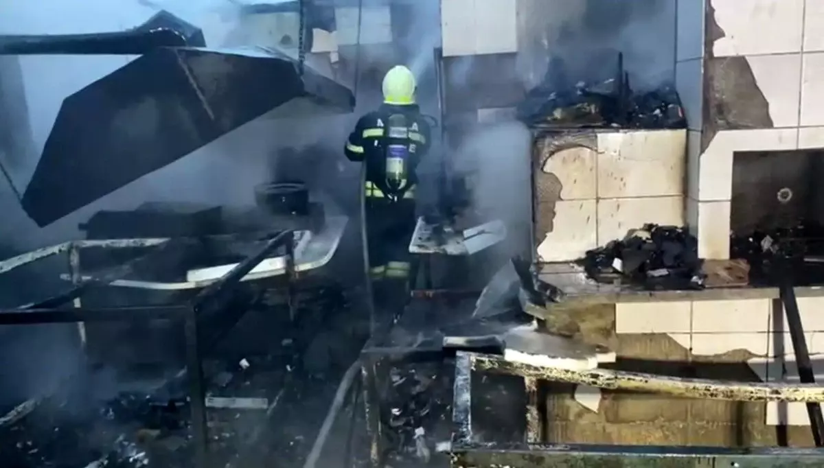 Bodrum\'da bir restoran yangında küle döndü