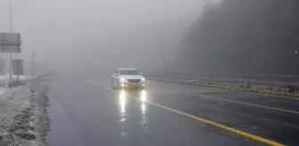 Bolu Dağı'nda Yağmur ve Sis Etkili Oldu
