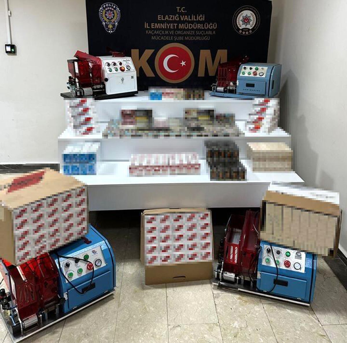Elazığ\'da tütün mamulleri kaçakçılığı operasyonu: 53 bin dal makaron ele geçirildi