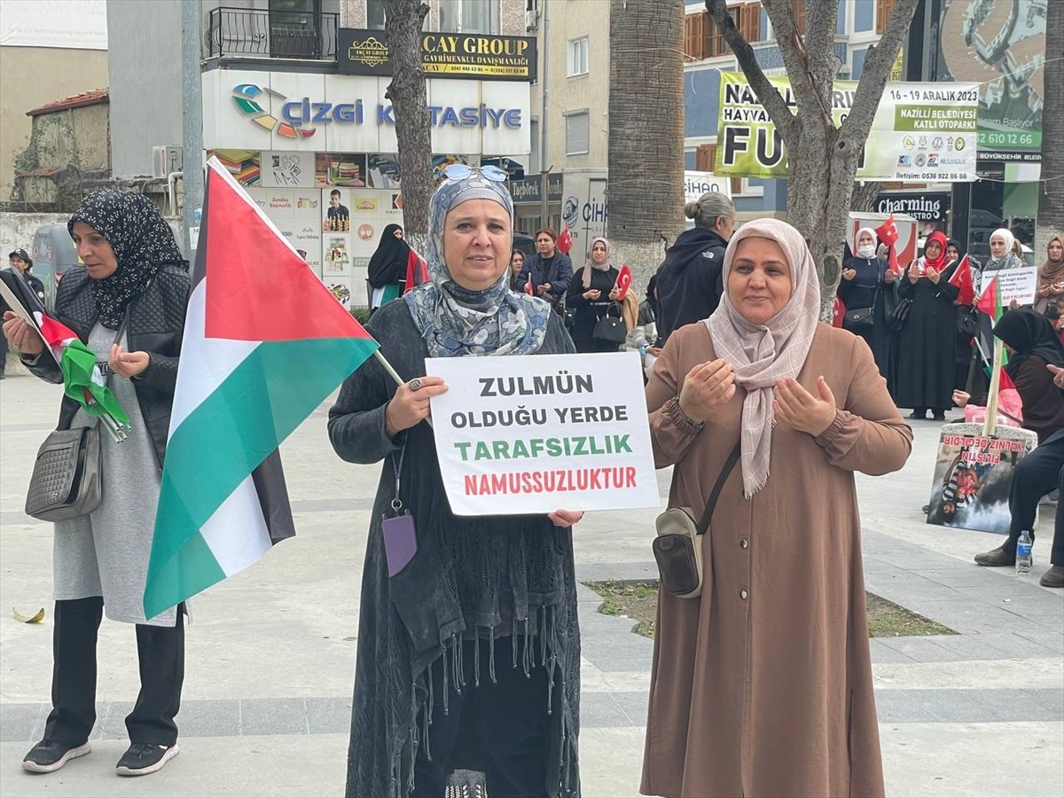 Aydın\'da İsrail\'in Gazze\'ye yönelik saldırılarına tepki mitingi düzenlendi