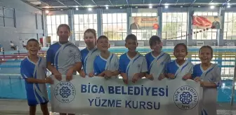 Biga Belediyesi Yüzme Kursu Öğrencileri Yüzme Yarışlarında Başarılı Oldu