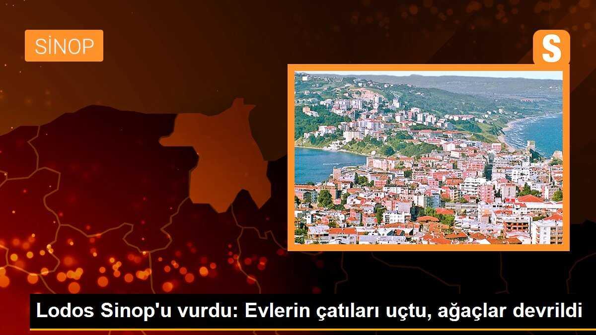 Lodos Sinop\'u vurdu: Evlerin çatıları uçtu, ağaçlar devrildi