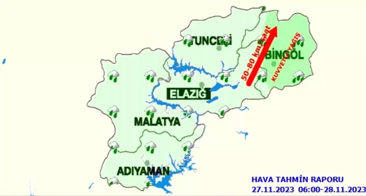 Bingöl\'de Kuvvetli Yağış ve Rüzgar Uyarısı