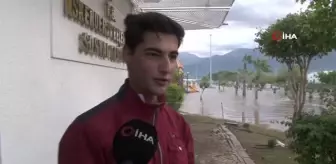 Depremde çöken İskenderun Körfezi'nde kuvvetli yağış sonrası denizle kara birleşti 