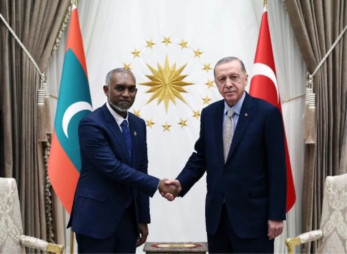 Erdoğan, Maldivler Cumhurbaşkanı Muizzu\'yu kabul etti