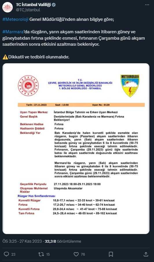 Meteoroloji'den 23 ile sarı kodlu uyarı: Şiddetli fırtına ve yağış bekleniyor