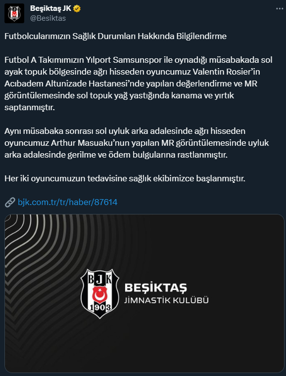 Kara Kartal'da deprem! 2 futbolcuda sakatlık tespit edildi