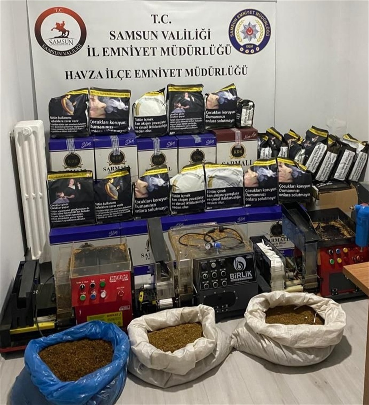 Samsun\'da tütün ve sigara kaçakçılığı operasyonu