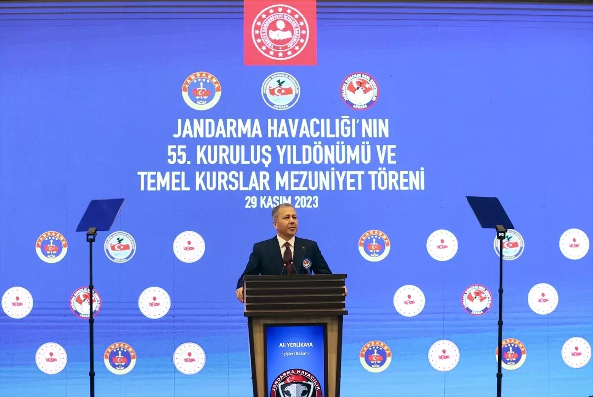 Bakan Yerlikaya, Jandarma Havacılık Başkanlığı 55. kuruluş yıl dönümü töreninde konuştu Açıklaması