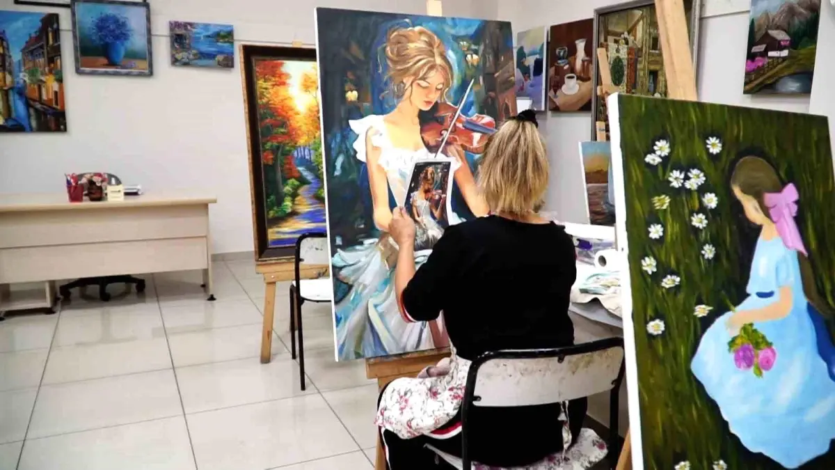 Şehitkamil\'de resim kursuna yoğun ilgi