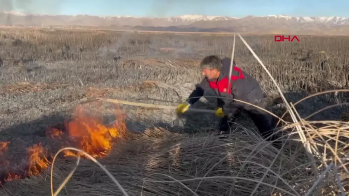 Hakkari Yüksekova\'da Nehil Sazlığı\'nda yangın çıktı