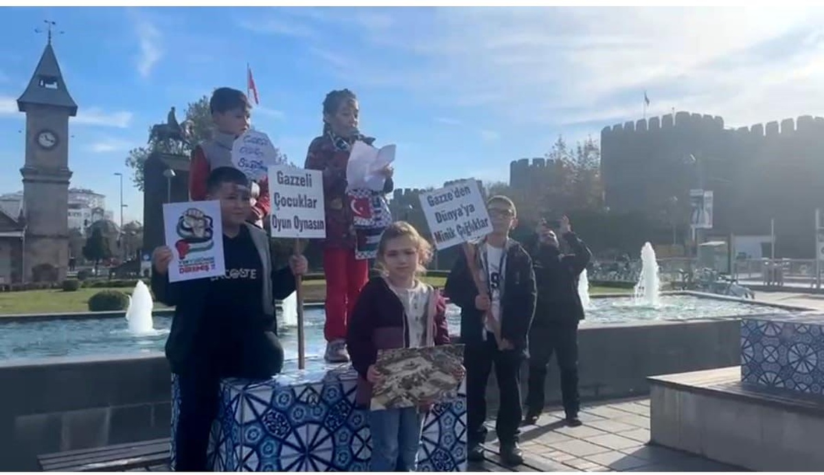 Kayserili çocuklar Gazze\'deki çocuklara destek verdi