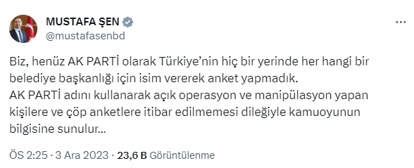 AK Parti'den İstanbul anketinde Ekrem İmamoğlu'nun açık ara önde çıktığı iddiasına yanıt