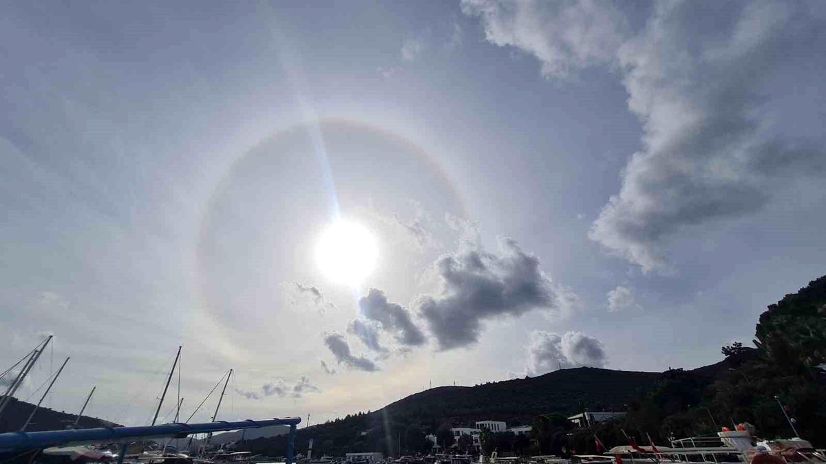 Muğla Bodrum\'da Güneş Haleleri Oluştu