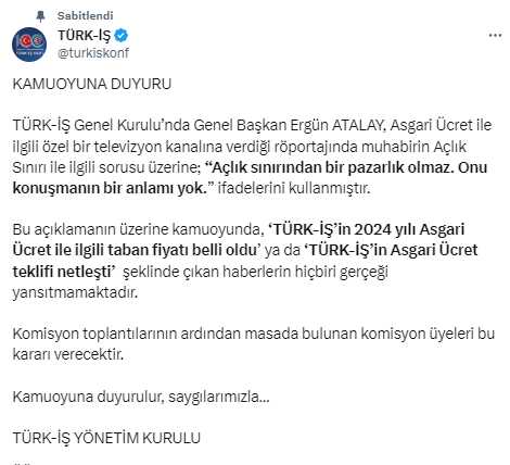Asgari ücret pazarlığında alt sınır krizi! Dün 14.025 lirayı işaret eden Türk-İş Başkanı bugün ağız değiştirdi Asgari ücret pazarlığında alt sınır krizi! Dün 14.025 lirayı işaret eden Türk-İş Başkanı bugün ağız değiştirdi