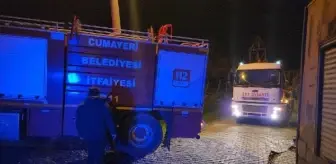 Düzce'de çıkan yangında ev kullanılamaz hale geldi