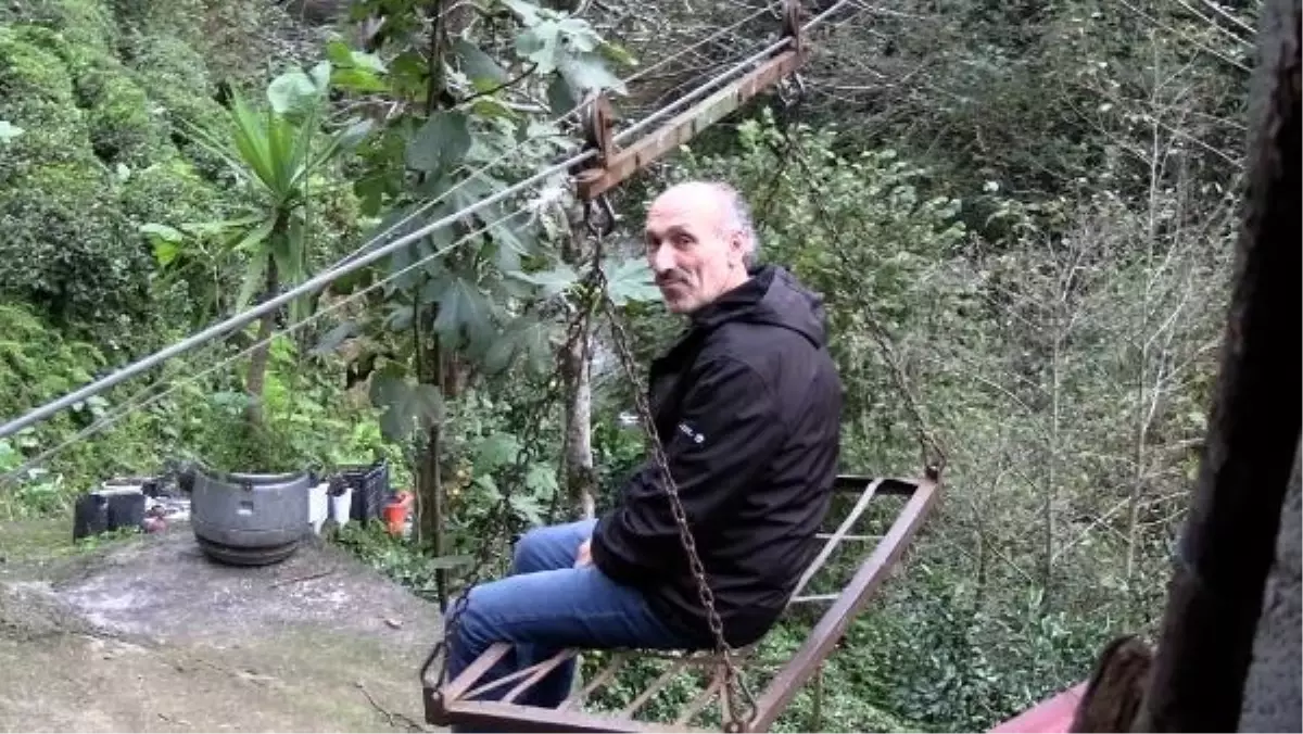 Rize'de teleferikle tehlikeli yolculuk sona erdi