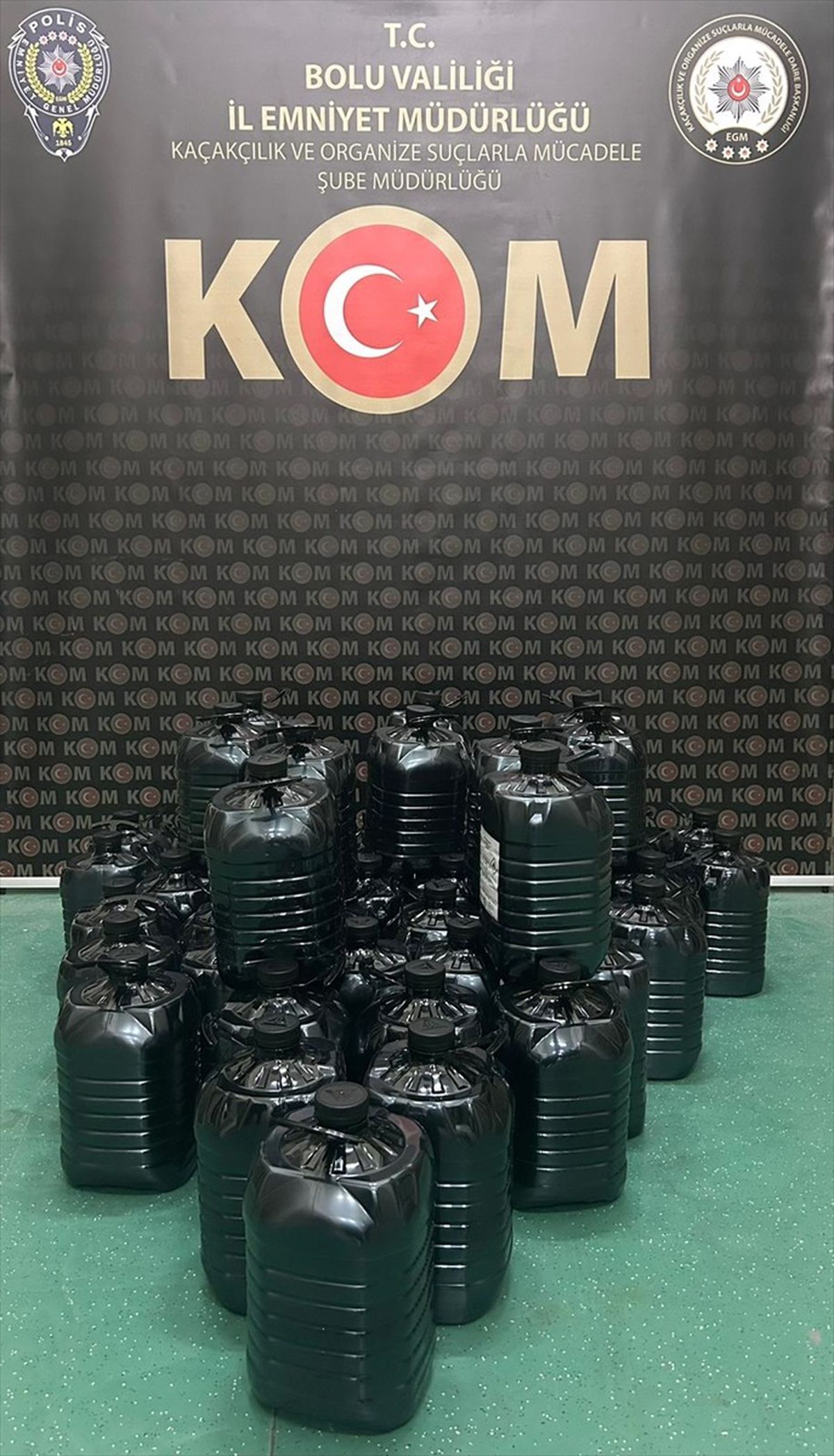 Bolu\'da operasyonda etil alkol ve silahlar ele geçirildi