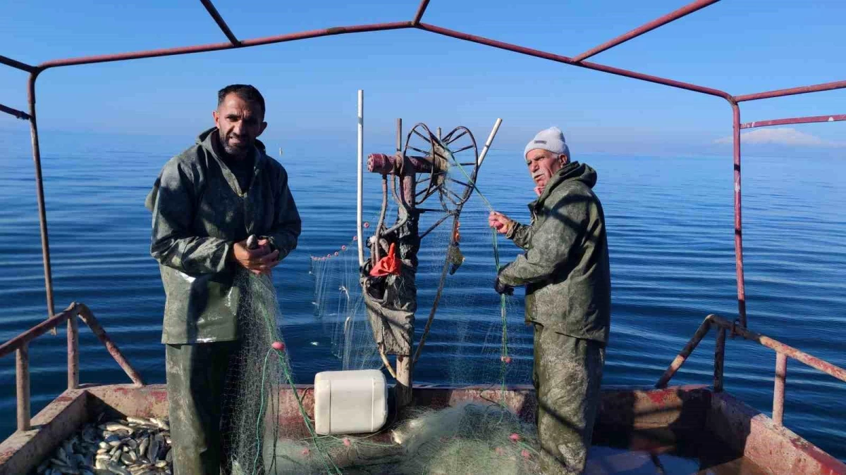 Van Gölü\'nde İnci Kefali Avı Devam Ediyor