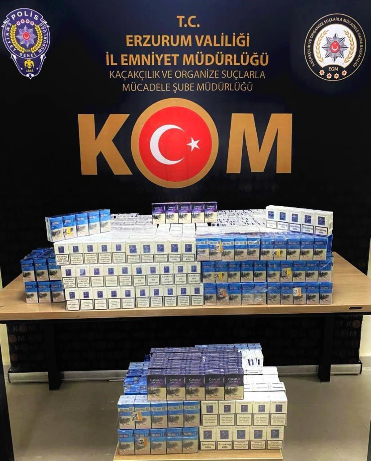Erzurum\'da 2650 paket kaçak sigara ele geçirildi